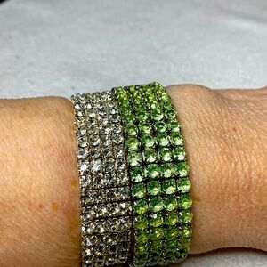 Elevate your collection with these stunning 7" stretch bangle bracelets.